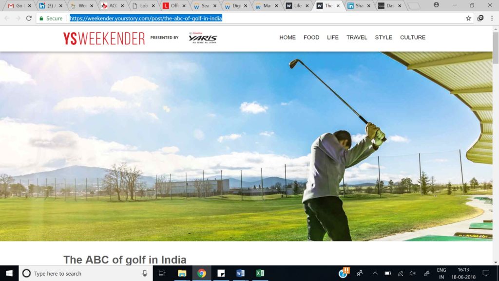 Bharath Arvind Golf India